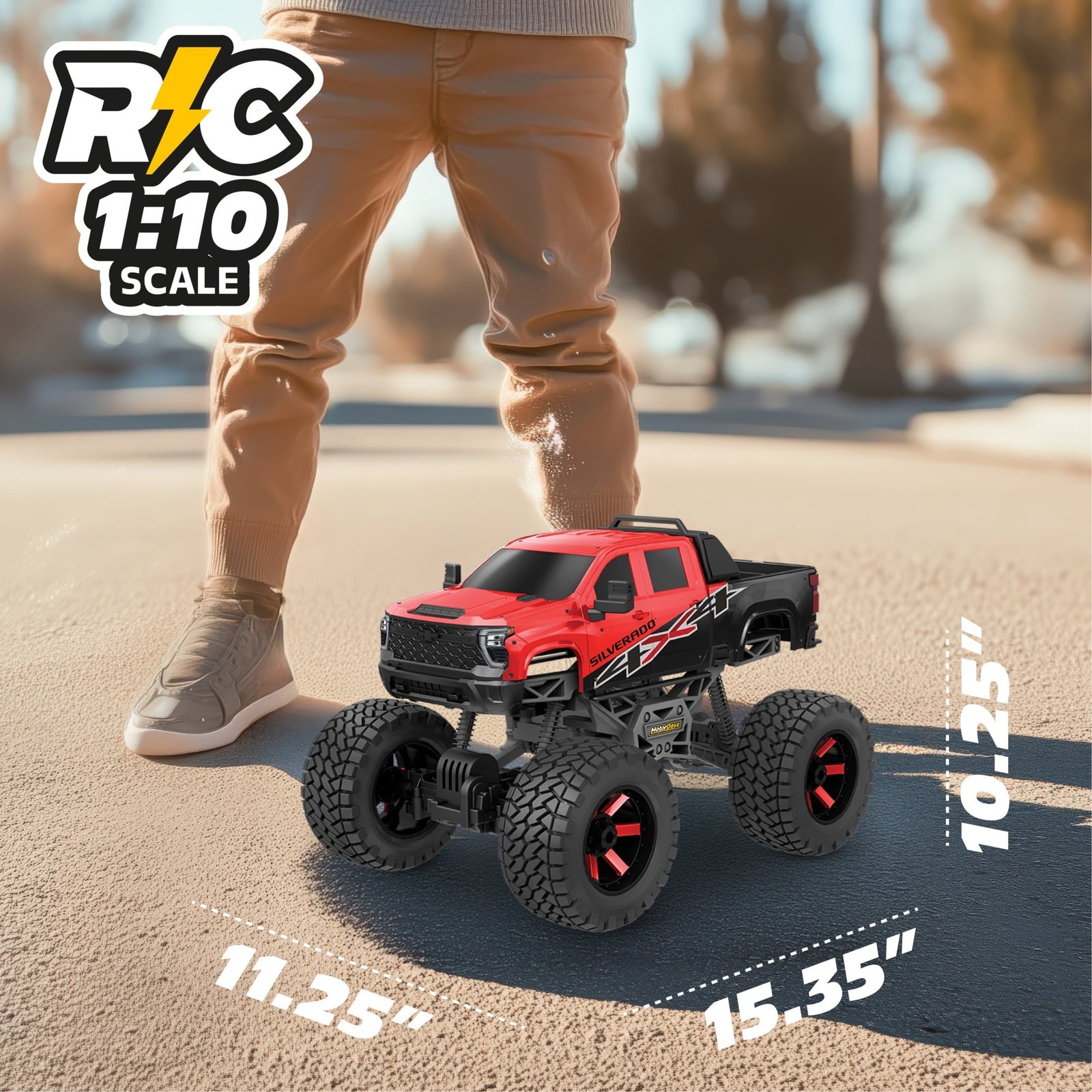 Motor Dayz (1:10) Chevrolet Silverado Heavy Metal Remote Control 4X4 Truck