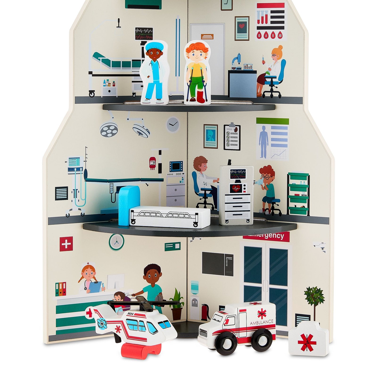 Spark.Create.Imagine. Emergency Wooden Play Set, 18 Pieces