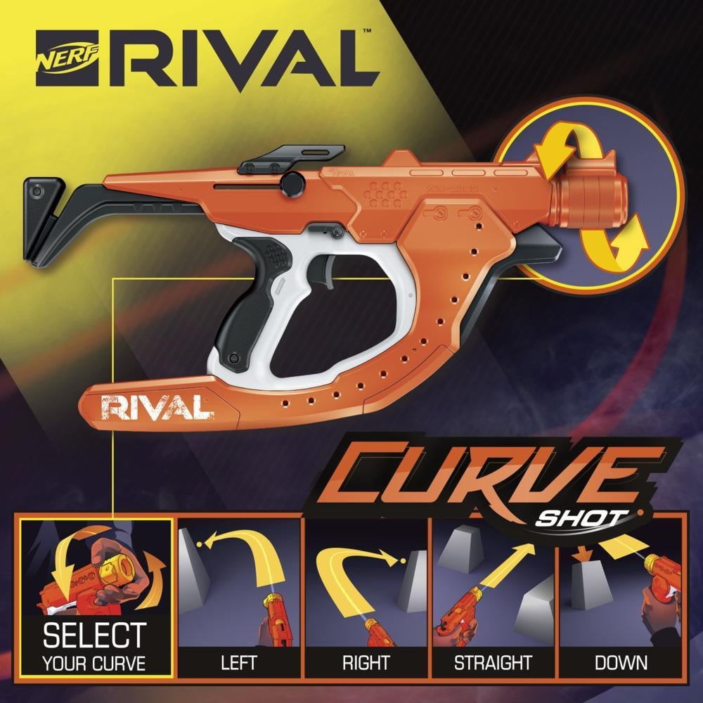 Nerf Rival Curve Shot Sideswipe XXI 1200 Ball Dart Blaster For Outdoor Games Ages 14 and Up