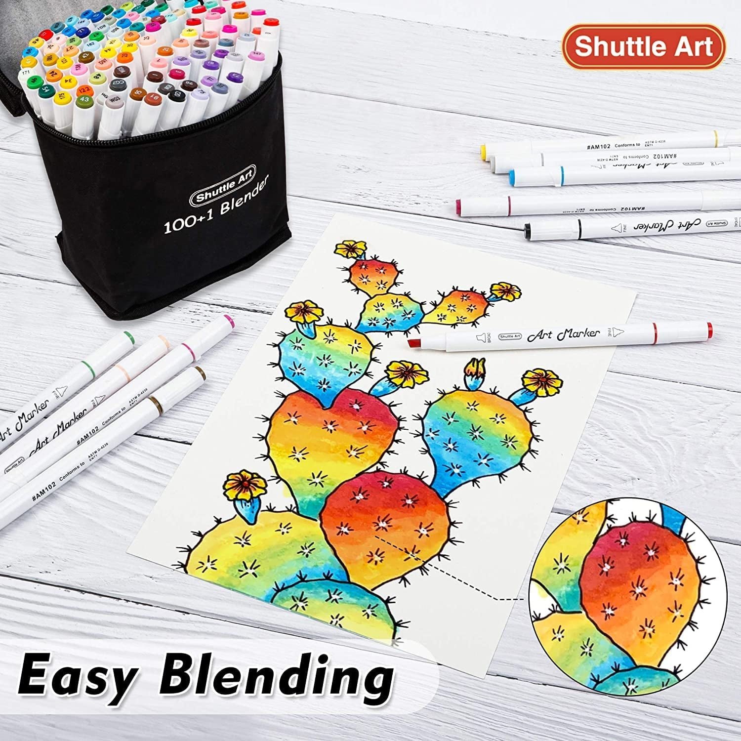 Shuttle Art 101 Colors Dual Tip Alcohol Based Art Markers